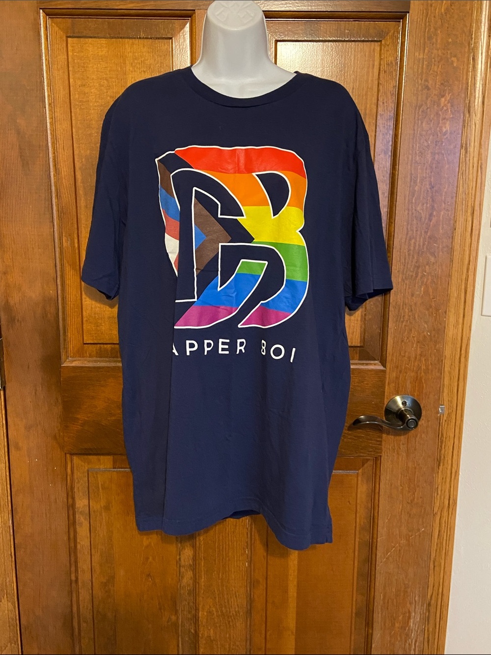 Dapper Boi Neutral Apparel Company large graphic DB progress Pride flag Size 2XL